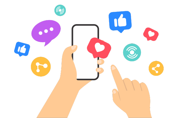 social media phone illustration