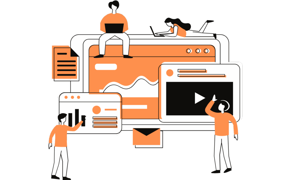 Illustrative People Doing Digital Marketing